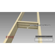 Estructura de metal colgante corredera de inodoro marco de aluminio puerta de vidrio